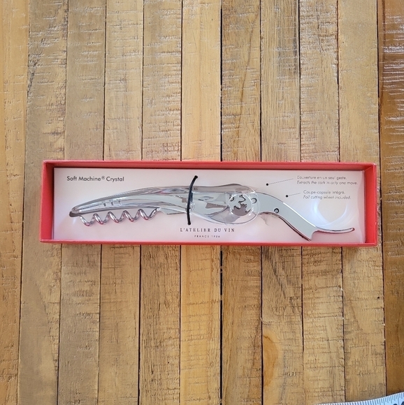 NWT L'Atelier du vin France Crystal Handle Wine Opener - Picture 2 of 7